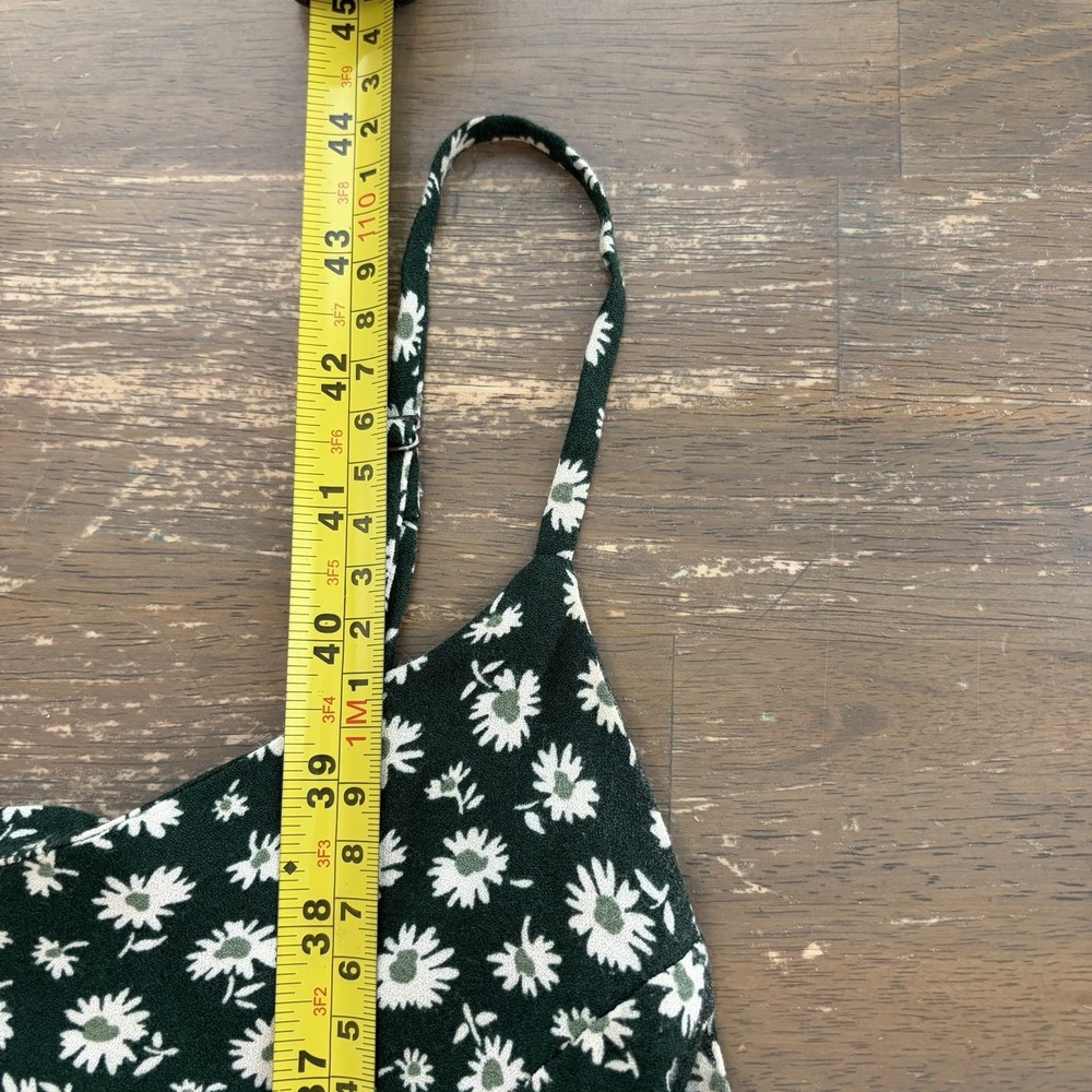 Reformation Size 0 Crimini Green Floral Slip Midi Dress with Side Slit Y2K - Picture 7 of 8